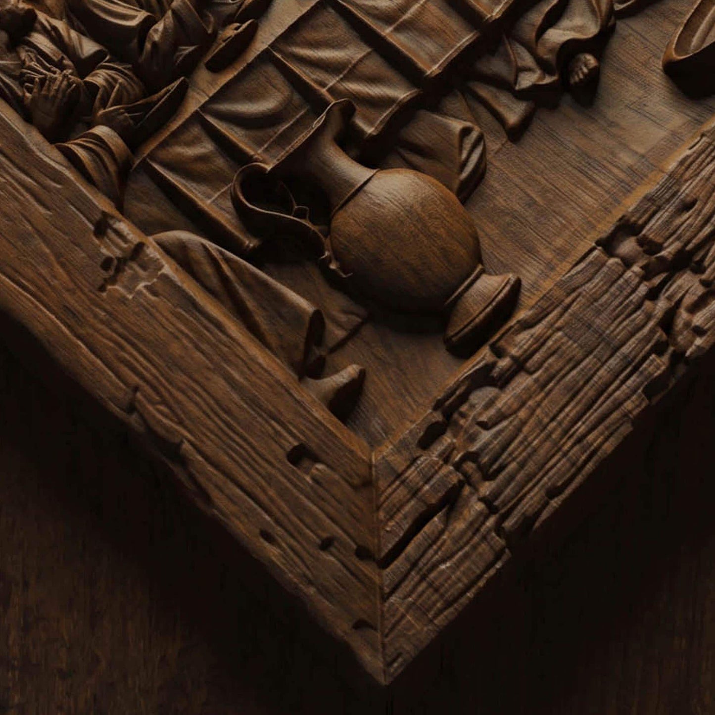 The Last Supper 6 Wooden Carved Handmade Christian Icon Byzantine Greek Orthodox Home Decor Cretan Holy Carvings