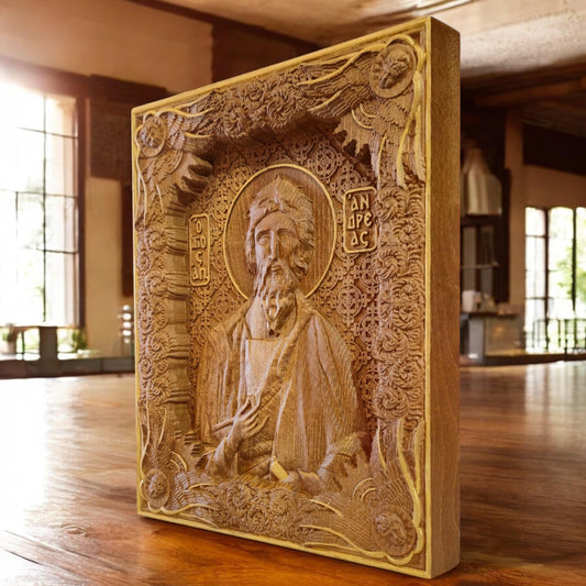 Απόστολος Ανδρέας Ξυλόγλυπτη Εικόνα.