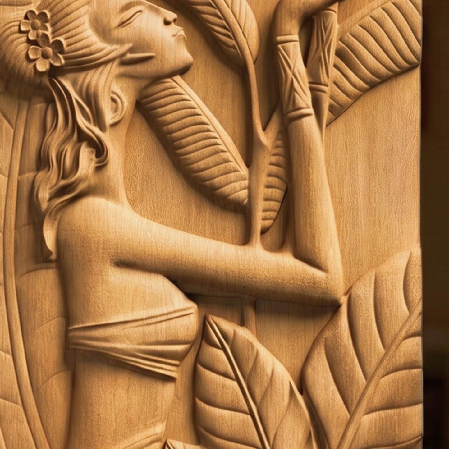 African Woman Wooden Bas Relief | Wood Panel Art | Sculptural Gift Idea