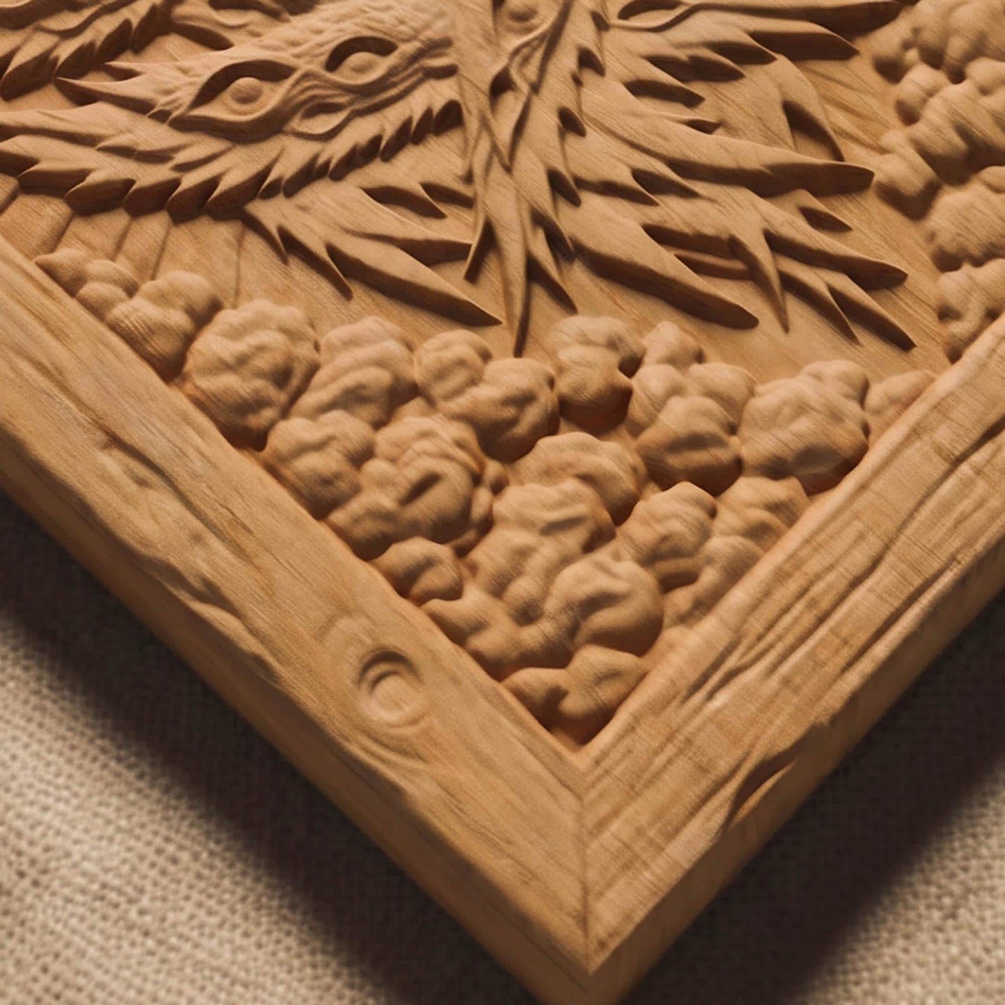 Seraphim Wooden Carved Handmade Christian Icon Byzantine Greek Orthodox Home Decor Cretan Holy Carvings