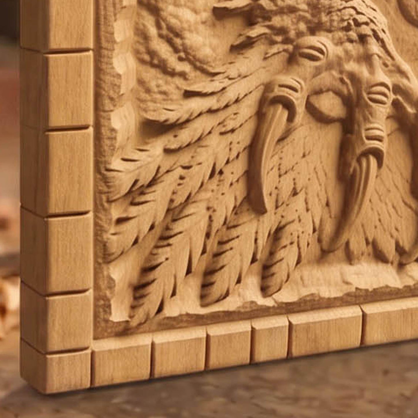 Harpy from Ancient Greek Mythology 3D Wooden Bas Relief Panel Art Sculptural Gift Idea Cretan Holy Carvings