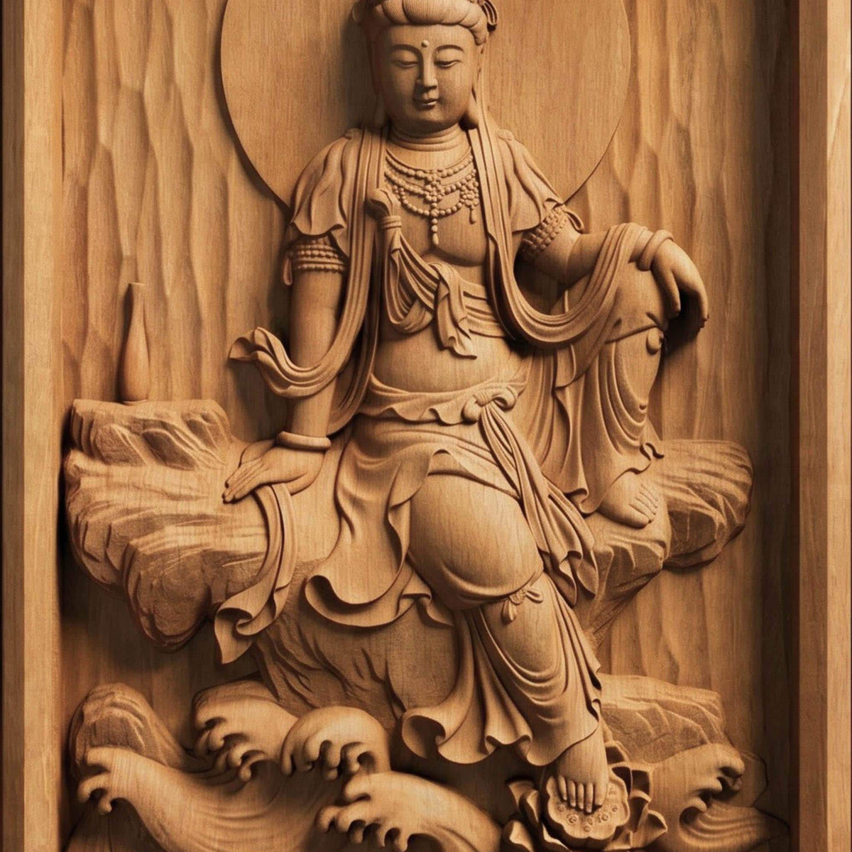 Asian Entity No 16 Wooden Bas Relief | Wood Panel Art | Sculptural Gift Idea