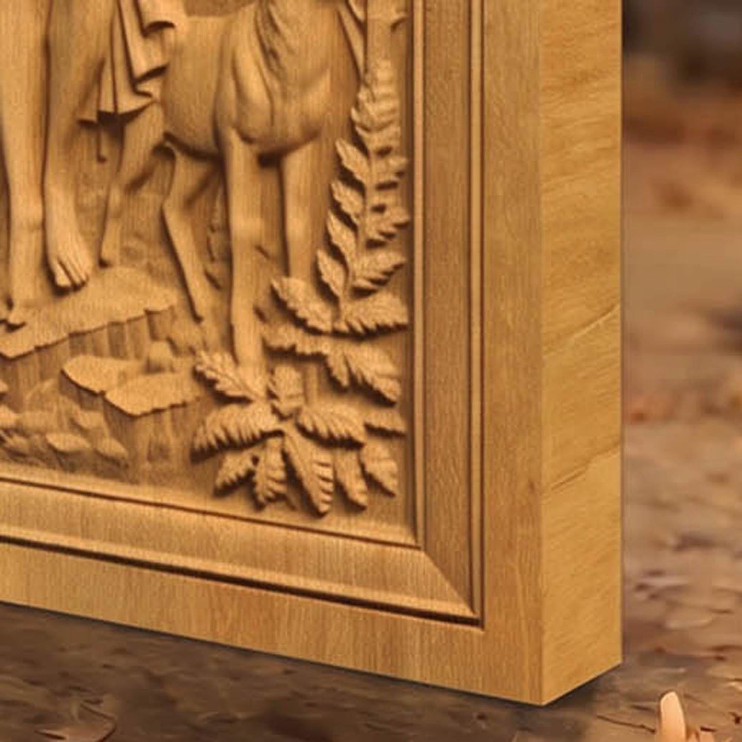 Apollo and Artemis Gods of Olympus 3D Wooden Bas Relief Panel Art Sculptural Gift Idea Cretan Holy Carvings