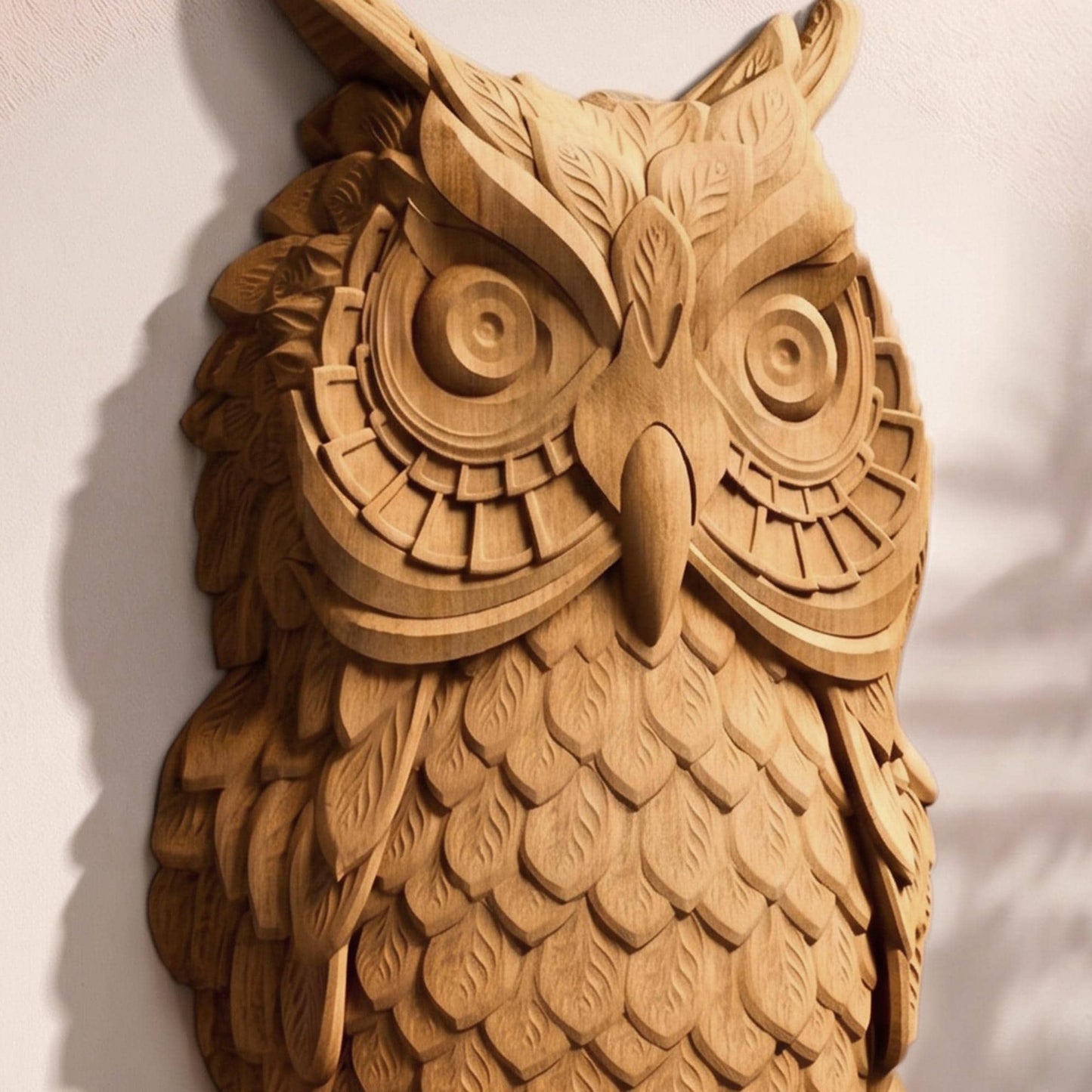 Wooden Owl Carving | Framed Bas Relief | Sculptural Gift Idea