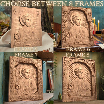 Ευαγγελιστής Λουκάς Ξυλόγλυπτη Εικόνα.