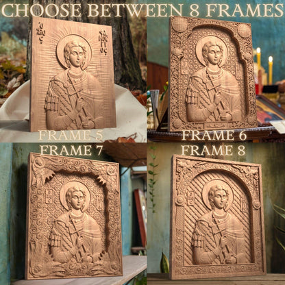 Άγιος Φανούριος Ξυλόγλυπτη Εικόνα.