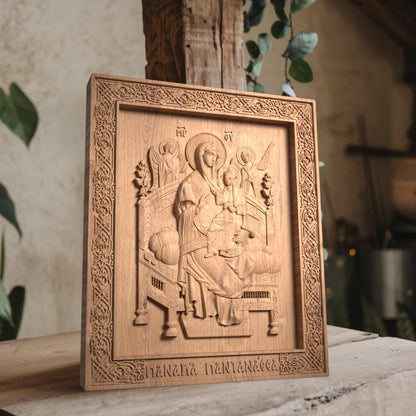 Παναγία η Βασίλισσα των Πάντων Ξυλόγλυπτη Εικόνα.