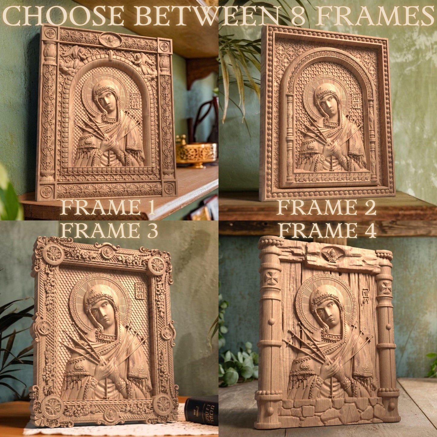 Παναγία Επτάσπαθη Ξυλόγλυπτη Εικόνα.