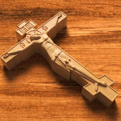 Hand Carved Cross No 4 | Wood Byzantine Greek Christian Wall Art Cretan Holy Carvings