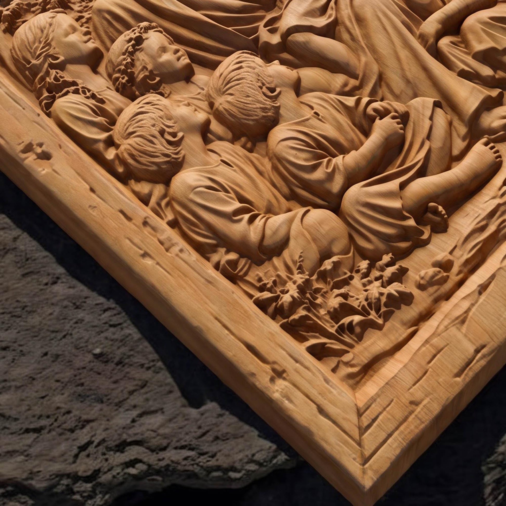 Jesus Christ Blessing the Children Wooden Carved Handmade Christian Icon  Byzantine Greek Orthodox Home Decor Cretan Holy Carvings