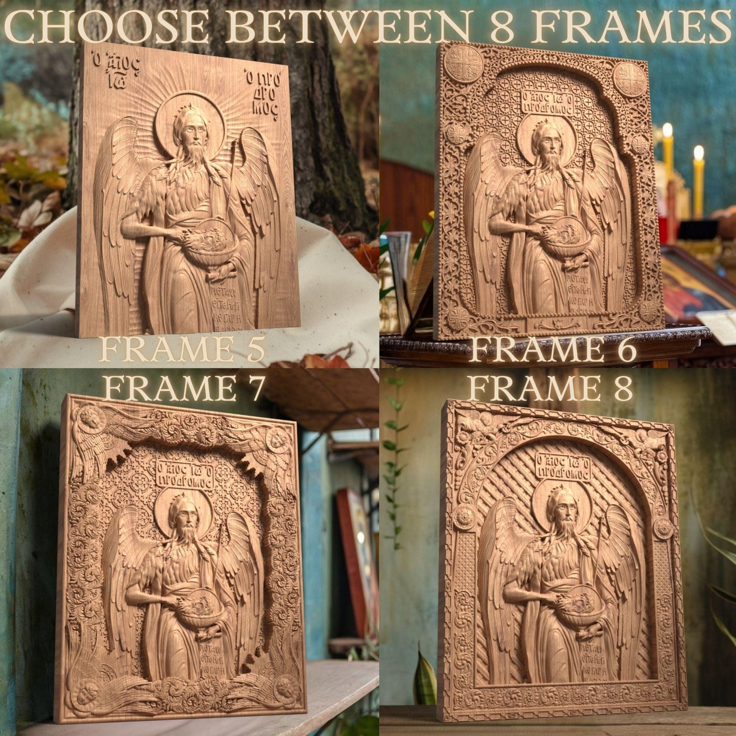 Άγιος Ιωάννης ο Βαπτιστής Ξυλόγλυπτη Εικόνα.
