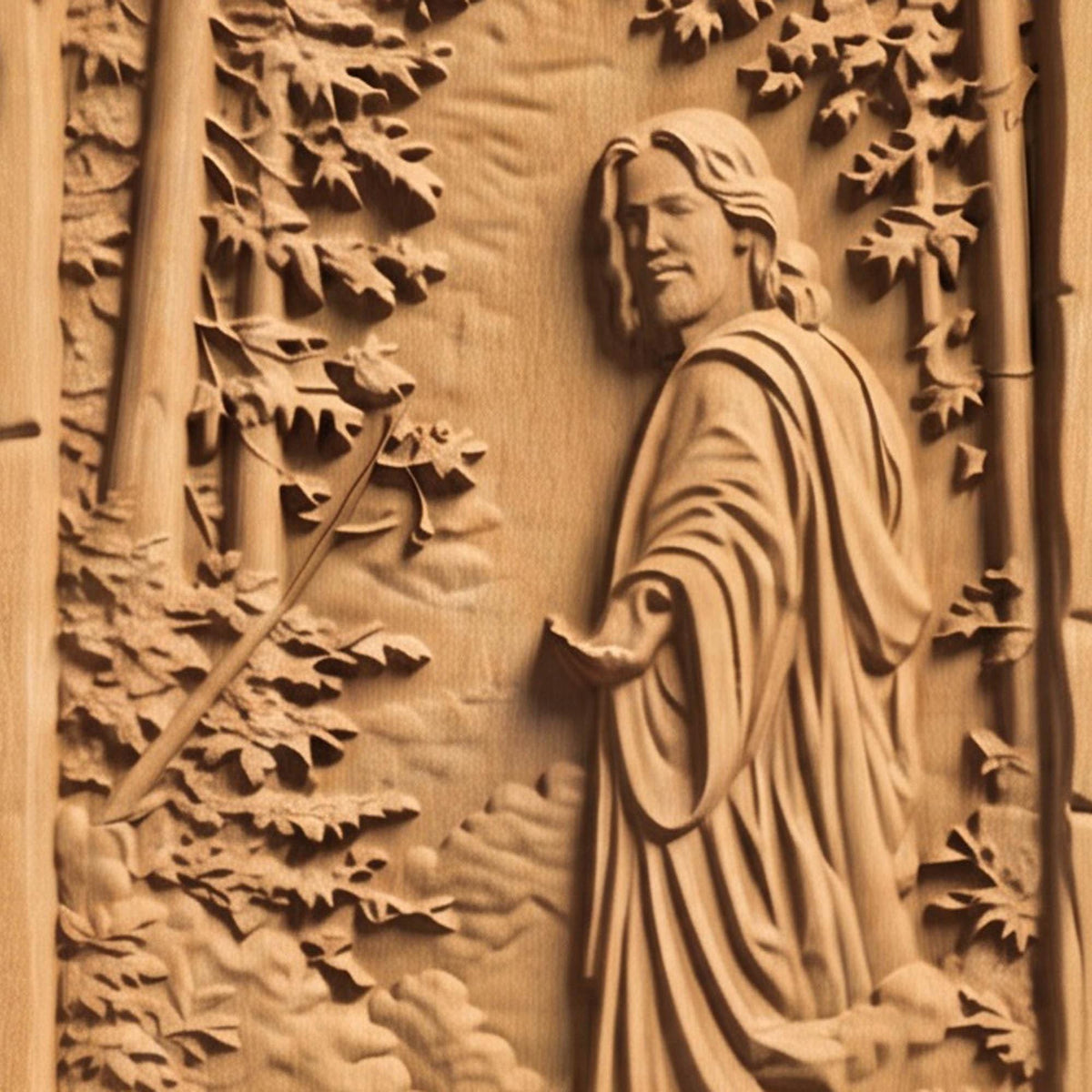 Jesus Christ Calling Wooden Carved Handmade Christian Icon  Byzantine Greek Orthodox Home Decor Cretan Holy Carvings