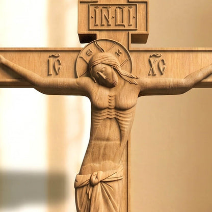 Hand Carved Cross No 4 | Wood Byzantine Greek Christian Wall Art Cretan Holy Carvings