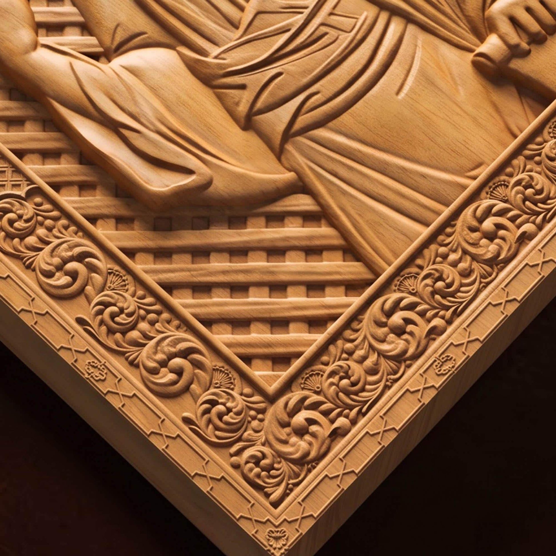 Prophet Jeremiah Wooden Carved Handmade Christian Icon | Byzantine Greek Orthodox Home Art Decor