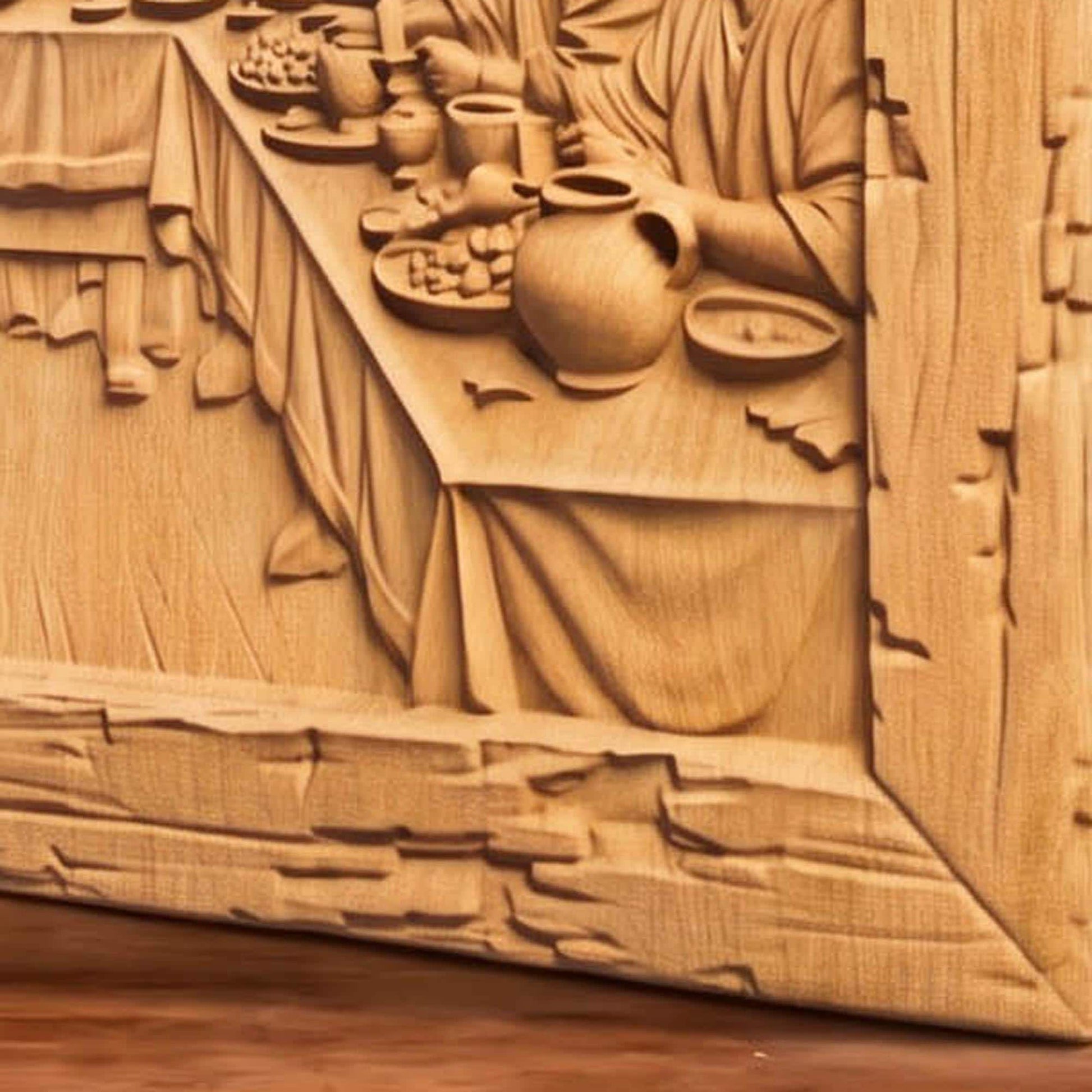 The Last Supper Rustic Frame Wooden Carved Handmade Christian Icon  Byzantine Greek Orthodox Home Decor Cretan Holy Carvings