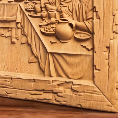 The Last Supper Rustic Frame Wooden Carved Handmade Christian Icon  Byzantine Greek Orthodox Home Decor Cretan Holy Carvings