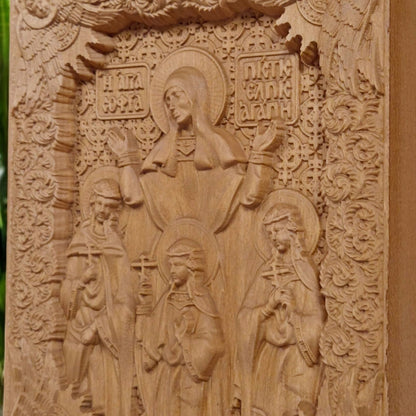 Αγίες Σοφία, Πίστη, Ελπίδα και Αγάπη Ξυλόγλυπτη Εικόνα.