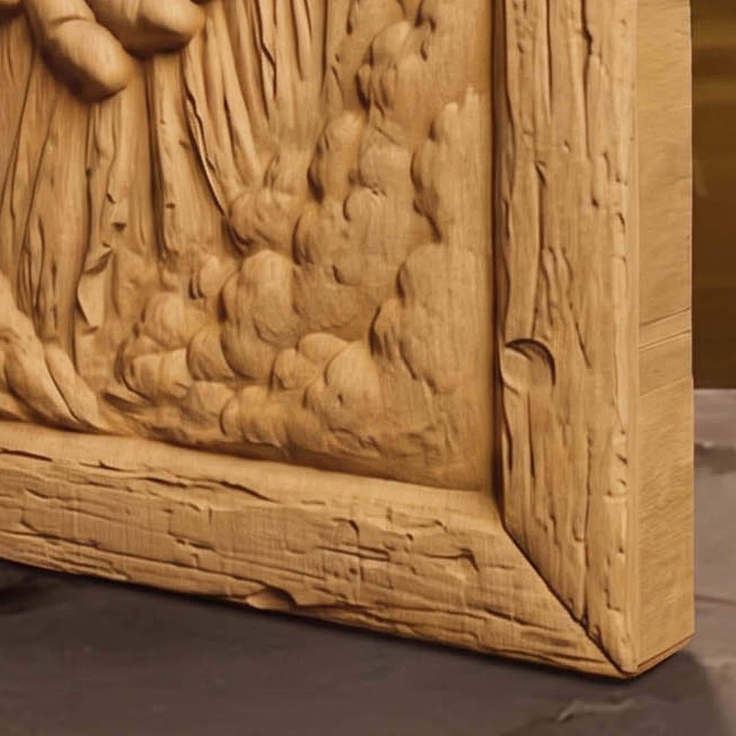 God's Hand of Help Wooden Carved Handmade Christian Icon  Byzantine Greek Orthodox Home Decor Cretan Holy Carvings