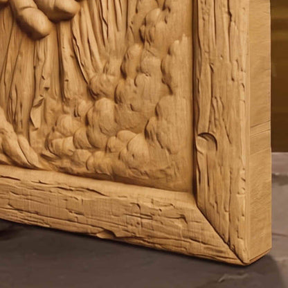 God's Hand of Help Wooden Carved Handmade Christian Icon  Byzantine Greek Orthodox Home Decor Cretan Holy Carvings