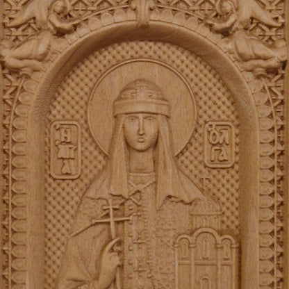 Αγία Όλγα Ξυλόγλυπτη Εικόνα.