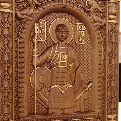 Άγιος Γεώργιος Ξυλόγλυπτη Εικόνα.