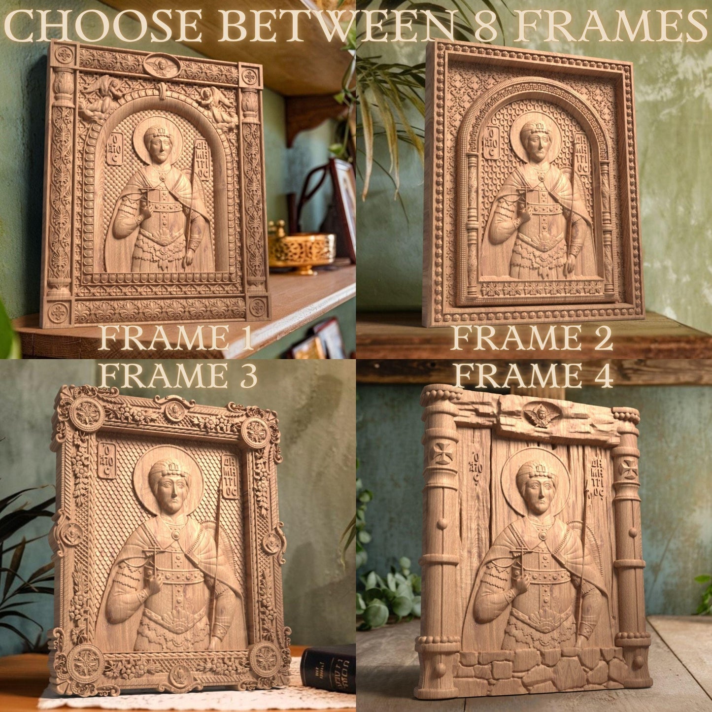 Άγιος Δημήτριος Θεσσαλονίκης Ξυλόγλυπτη Εικόνα.
