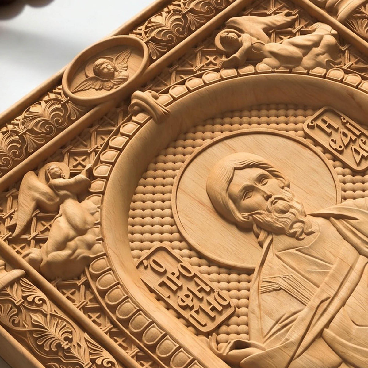 Prophet Isaiah Wooden Carved Handmade Christian Icon | Byzantine Greek Orthodox Home Art Decor