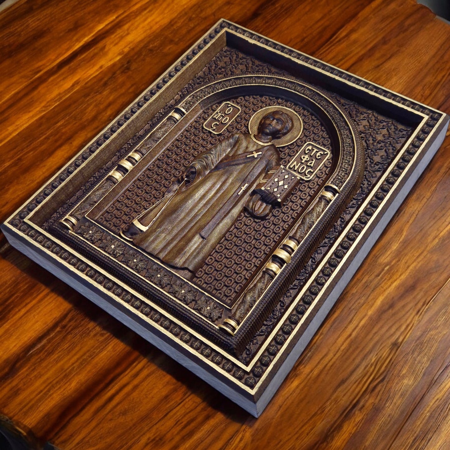 Άγιος Στέφανος Ξυλόγλυπτη Εικόνα.