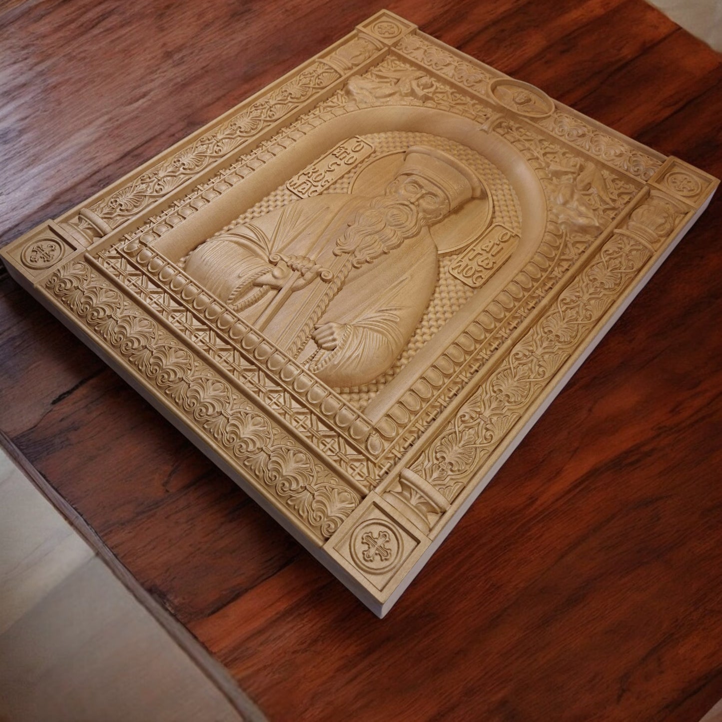 Άγιος Κοσμάς ο Αιτωλός Ξυλόγλυπτη Εικόνα.