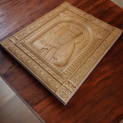 Άγιος Κοσμάς ο Αιτωλός Ξυλόγλυπτη Εικόνα.