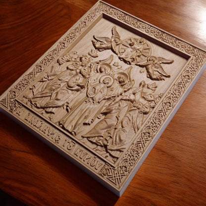 Ανάληψη του Κυρίου Ιησού Χριστού Ξυλόγλυπτη Εικόνα.