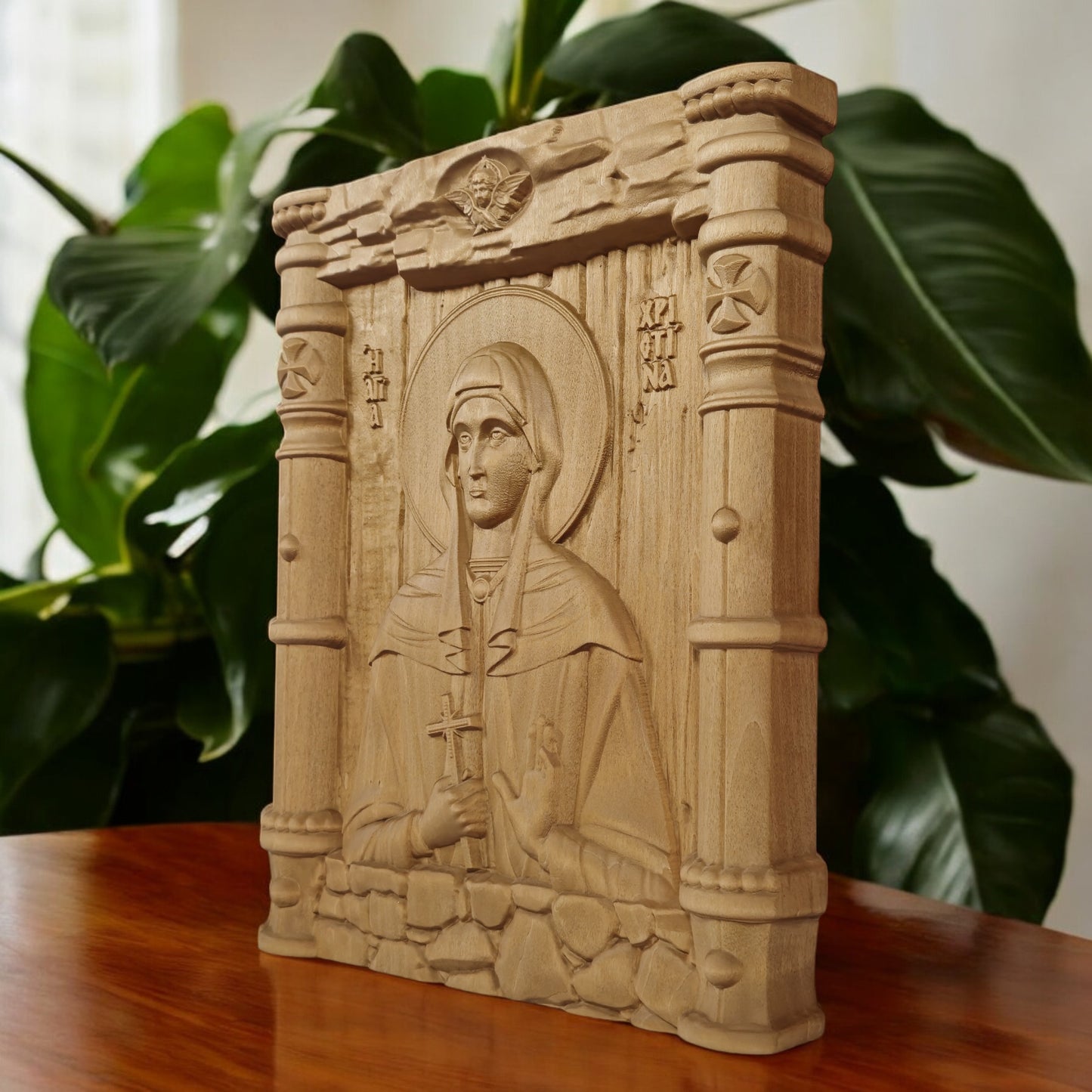 Αγία Χριστίνα Ξυλόγλυπτη Εικόνα.