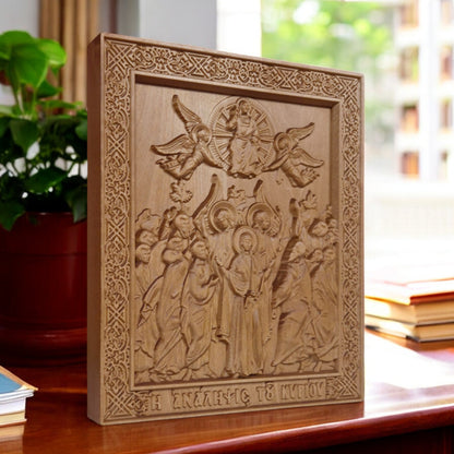 Ανάληψη του Κυρίου Ιησού Χριστού Ξυλόγλυπτη Εικόνα.