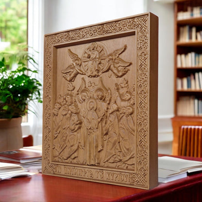 Ανάληψη του Κυρίου Ιησού Χριστού Ξυλόγλυπτη Εικόνα.