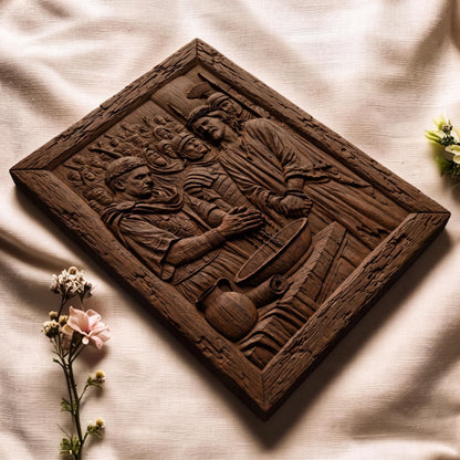 Pilate Washes his Hands of the Blood of Jesus Christ Wooden Carved Handmade Christian Icon  Byzantine Greek Orthodox Home Decor Cretan Holy Carvings