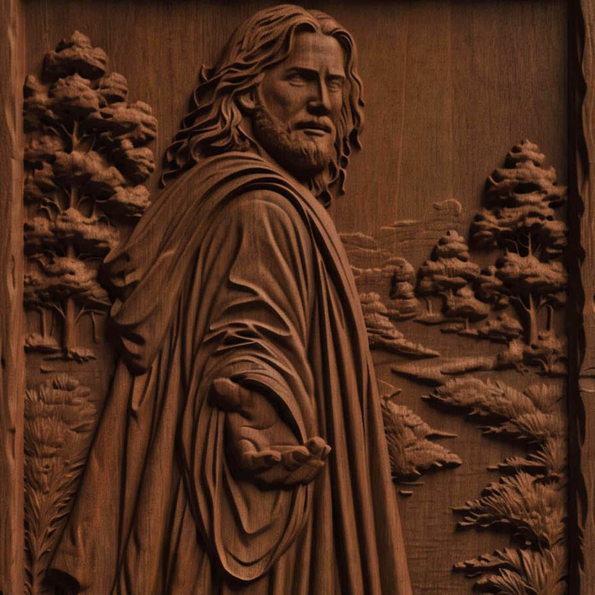 Jesus Christ Hand of Help Wooden Carved Handmade Christian Icon  Byzantine Greek Orthodox Home Decor Cretan Holy Carvings