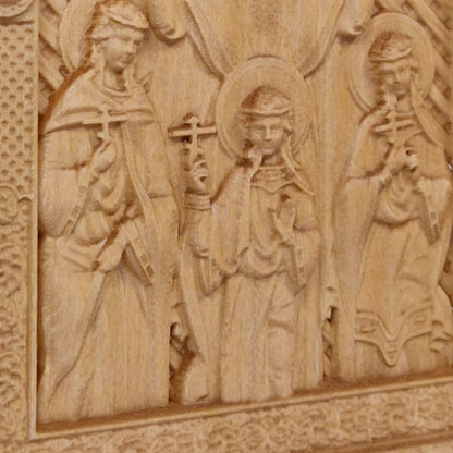 Αγίες Σοφία, Πίστη, Ελπίδα και Αγάπη Ξυλόγλυπτη Εικόνα.