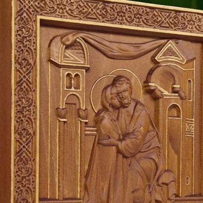 Άγιοι Ιωακείμ και Άννα Ξυλόγλυπτη Εικόνα.