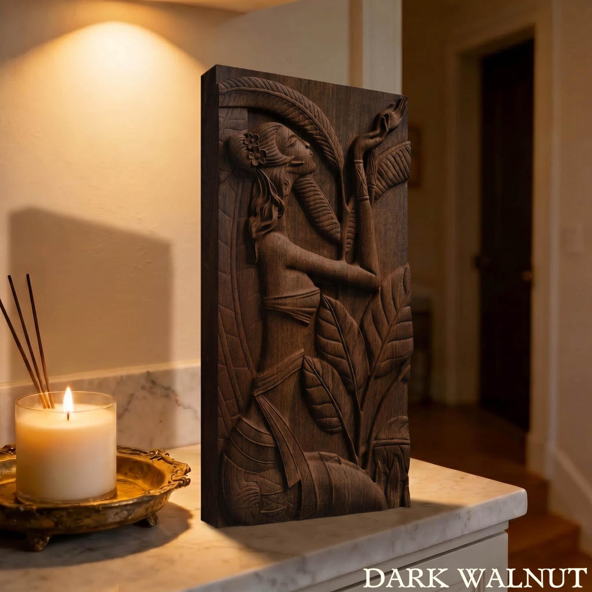 African Woman Wooden Bas Relief | Wood Panel Art | Sculptural Gift Idea