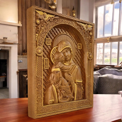 Παναγία Ξυλόγλυπτη Εικόνα.