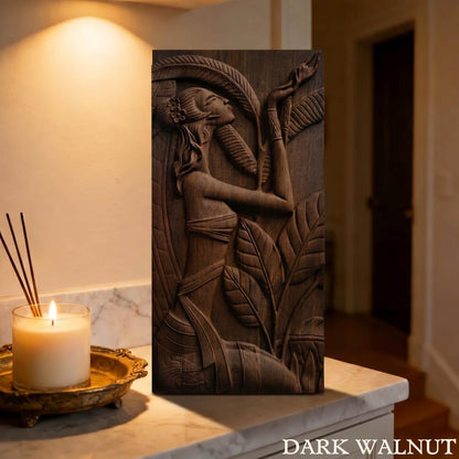 African Woman Wooden Bas Relief | Wood Panel Art | Sculptural Gift Idea