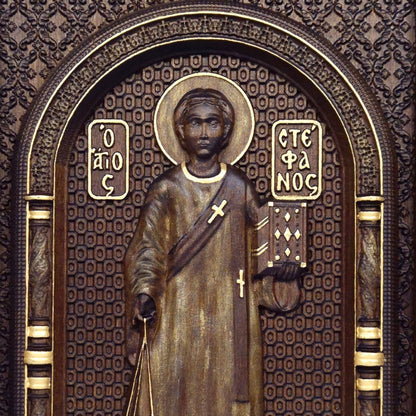 Άγιος Στέφανος Ξυλόγλυπτη Εικόνα.