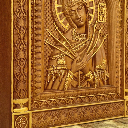 Παναγία Επτάσπαθη Ξυλόγλυπτη Εικόνα.