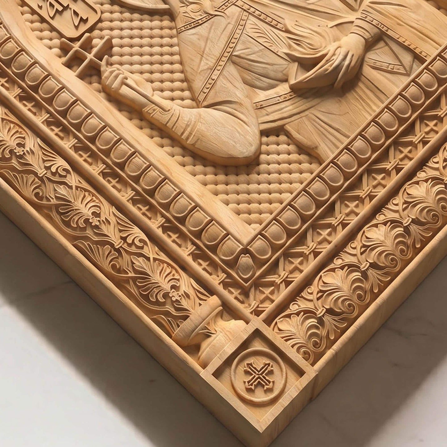 Saint Lucy Patron Saint of Blindness Wooden Carved Handmade Christian Icon | Byzantine Greek Orthodox Home Art Decor