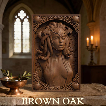 Wooden Medusa Carving | Framed Bas Relief | Sculptural Gift Idea