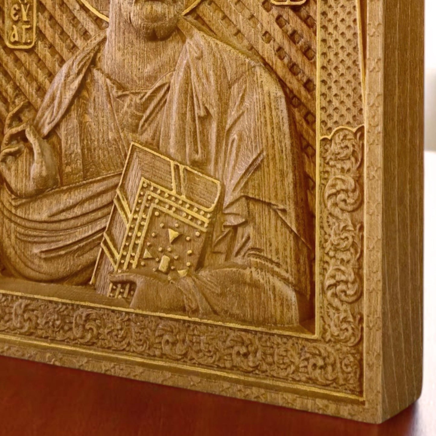 Luke the Evangelist Wooden Carved Handmade Christian Icon. Byzantine Greek Orthodox Home Art Decor.