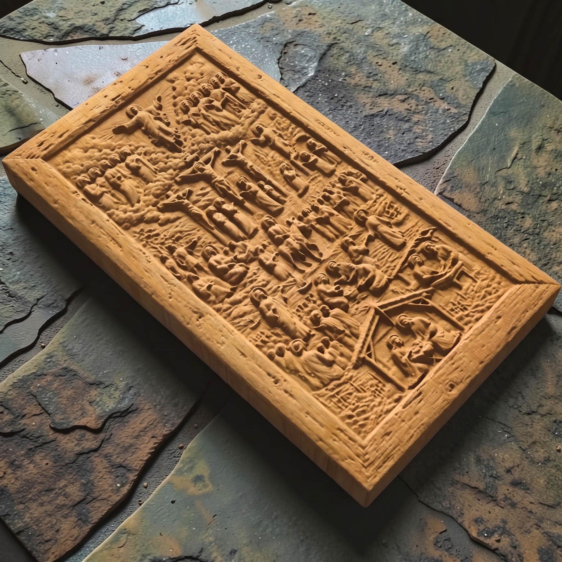 Jesus Christ Life Wooden Carved Handmade Christian Icon  Byzantine Greek Orthodox Home Art Decor Cretan Holy Carvings