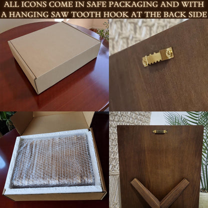 Ιησούς Χριστός ο Καλός Ποιμήν Ξυλόγλυπτη Εικόνα.