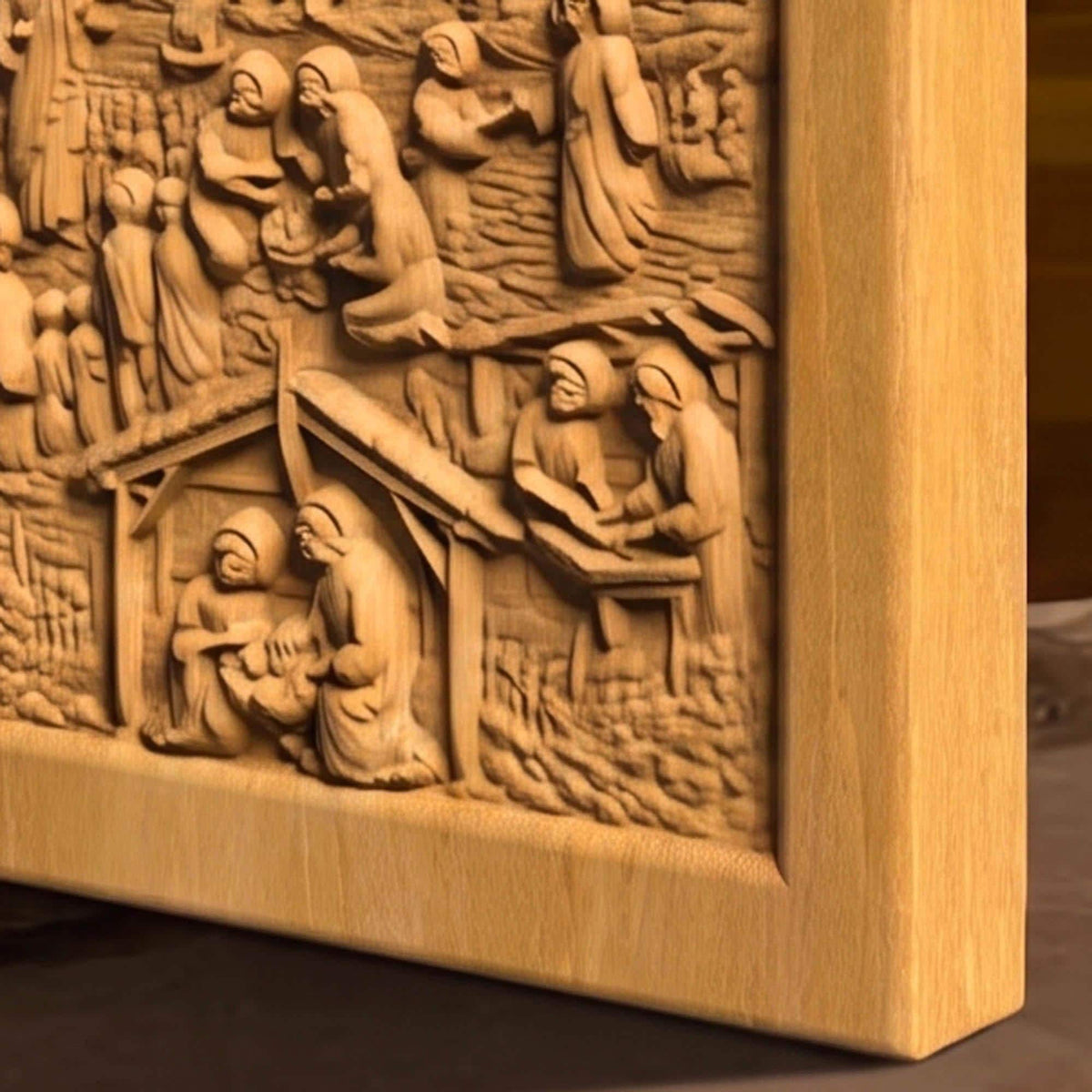 Jesus Christ Life Wooden Carved Handmade Christian Icon  Byzantine Greek Orthodox Home Art Decor Cretan Holy Carvings