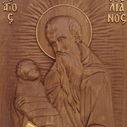 Άγιος Στυλιανός Ξυλόγλυπτη Εικόνα.